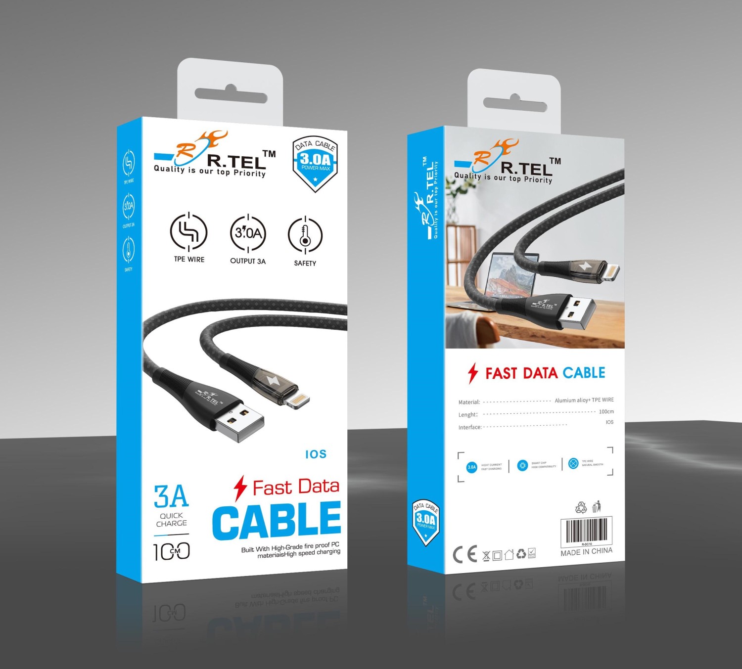 R.TEL R-DC10 USB Type A to Lightning Charging Data Cable for Apple